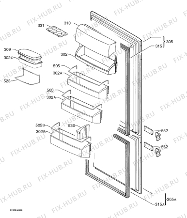 Взрыв-схема холодильника Aeg Electrolux SC81842-4I - Схема узла Door 003